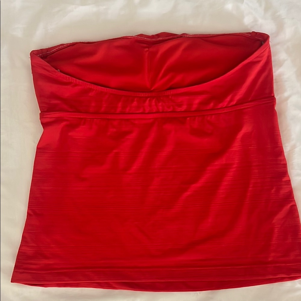 Mossimo Orange Size Large Strapless, Ruffle Swim Top - Picture 2 of 4